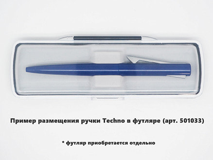 Ручка шариковая, пластиковая, металлическая, синяя/серебристая, Techno Requis