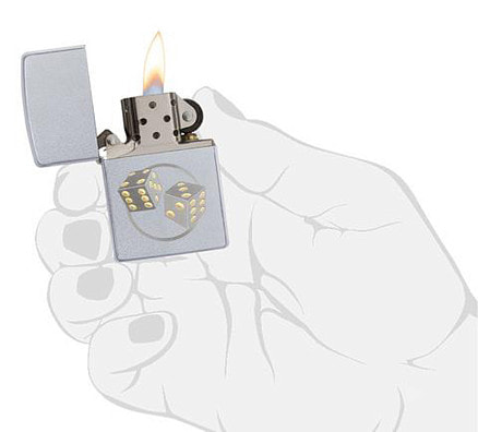 Зажигалка ZIPPO Classic с покрытием Satin Chrome™, латунь/сталь, серебристая, матовая, 38x13x57 мм