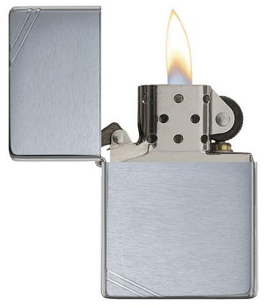 Зажигалка ZIPPO Vintage™ Series 1937, с покрытием Brushed Chrome, серебристая, 38x13x57 мм