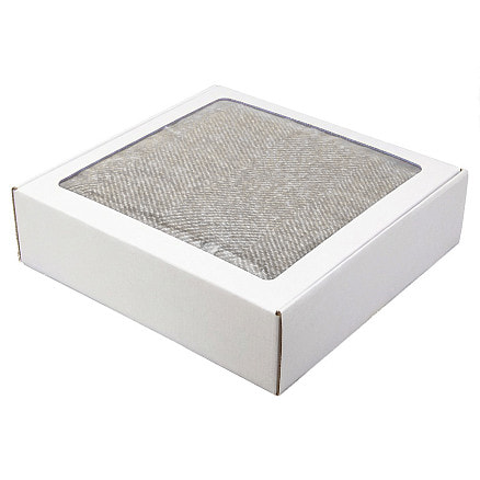 Плед акриловый Super Soft Nature размер 120*160 см, серый, плотность 450гр/м2,  в подарочной белой крафтовой коробке с окошком
