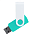 Флеш накопитель USB 2.0 Twister Сolor Mix 16GB, пластик Софт Тач/металл, бирюзовый/белый_бирюзовый 8