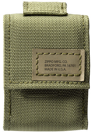 Чехол ZIPPO для широкой зажигалки,нейлон,с нейлоновым фиксатором на ремень, зеленый
