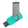 Флеш накопитель USB 2.0 Twister Сolor Mix 16GB, пластик Софт Тач/металл, бирюзовый/серебристый_БИРЮЗОВЫЙ 7