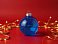 Стеклянный елочный шар Christmas bauble, синий прозрачный, с серебристым колпачком в черной коробке small_img_4