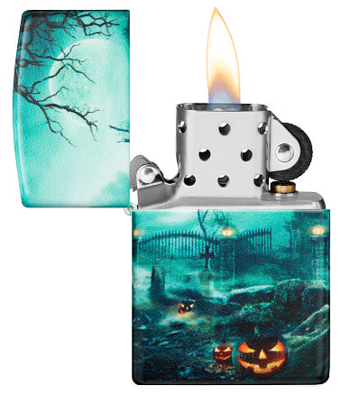 Зажигалка ZIPPO Graveyard с покрытием 540 Matte, латунь/сталь, разно
