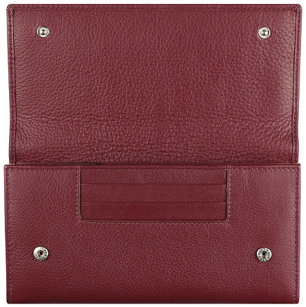 Кошелёк женский BUGATTI Lady Top, красный, натуральная воловья кожа, 20х2,5х10,5 см
