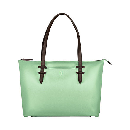Сумка VICTORINOX Victoria Deluxe Business Tote, мятная, нейлон/кожа/микрозамша, 47x15x31 см, 16 л