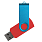 Флеш накопитель USB 2.0 Twister Сolor Mix 16GB, пластик Софт Тач/металл, красный/голубой_КРАСНЫЙ 8