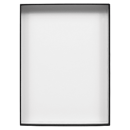 Коробка подарочная, размер 24*17,5*3 см, Solution Superior Linen, черная, бежевый ложемент под индивидуальную вырубку