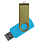 Флеш накопитель USB 2.0 Twister Сolor Mix 16GB, пластик Софт Тач/металл, голубой/оливковый_ГОЛУБОЙ 11