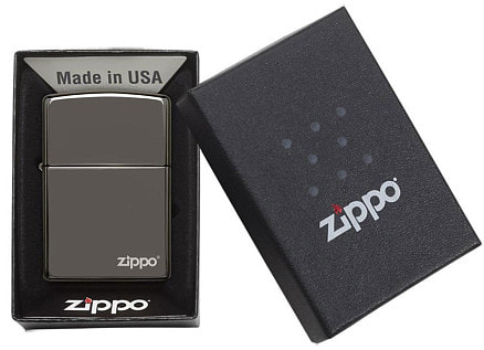 Зажигалка ZIPPO Classic с покрытием Black Ice®, латунь/сталь, чёрная, глянцевая, 38x13x57 мм