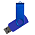 Флеш накопитель USB 2.0 Twister Assembly 16GB, пластик Софт Тач/металл, синий/синий_синий