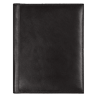 Суперобложка из натуральной кожи Universal leather размер А5+ , черная,  с блокнотом