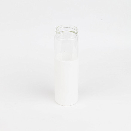 Бутылка стеклянная с силиконовой манжетой и бамбуковой крышкой  Glass, белая