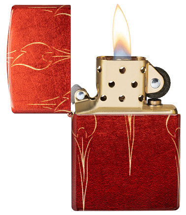 Зажигалка ZIPPO Ombre Flames с покрытием 540 Tumbled Brass, латунь/сталь, разно