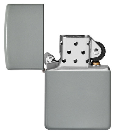 Зажигалка ZIPPO Classic с покрытием Flat Grey, латунь/сталь, серая, глянцевая, 38x13x57 мм