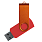 Флеш накопитель USB 2.0 Twister Сolor Mix 16GB, пластик Софт Тач/металл, красный/оранжевый_КРАСНЫЙ