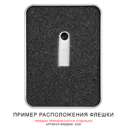 Футляр Ring для флеш накопителя металлический, размер 11,5*8,5 см, серебристый