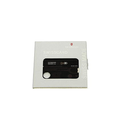 Швейцарская карточка VICTORINOX SwissCard Lite, 13 функций, полупрозрачная чёрная