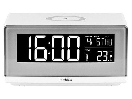 Часы с беспроводным зарядным устройством Rombica Timebox 2, белый