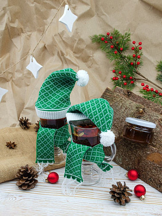 Вязаный шарфик Dress Cup, зеленый