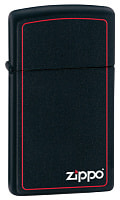 Зажигалка ZIPPO Slim® с покрытием Black Matte, латунь/сталь, чёрная, матовая, 29x10x60 мм