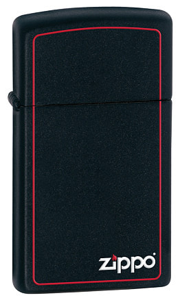 Зажигалка ZIPPO Slim® с покрытием Black Matte, латунь/сталь, чёрная, матовая, 29x10x60 мм