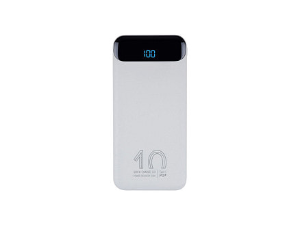 RIVACASE VA2540 (10 000mAh), QC/PD 20W внешний аккумулятор с дисплеем, белый 12/48