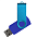 Флеш накопитель USB 2.0 Twister Сolor Mix 16GB, пластик Софт Тач/металл, синий/голубой_синий 8