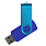 Флеш накопитель USB 2.0 Twister Сolor Mix 16GB, пластик Софт Тач/металл, синий/голубой_СИНИЙ 8