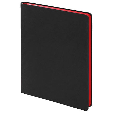 Еженедельник Flexy Latte Soft Touch Black Edition Color A4, черный с красным, датированный на 2026 г, в гибкой обложке