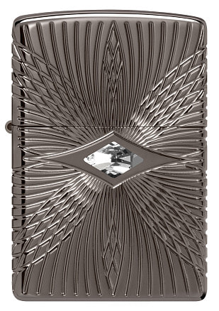 Зажигалка ZIPPO Armor® с покрытием Black Ice®, латунь/сталь, чёрная, 38x13x57 мм