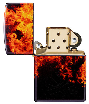 Зажигалка ZIPPO Fusion Inferno Design с покрытием 540 Tumbled Brass, латунь/сталь, разно