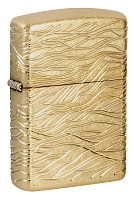 Зажигалка ZIPPO Armor® Luxury Waves Design с покрытием Tumbled Brass, латунь/сталь, золотистая, матовая, 38x13x57 мм