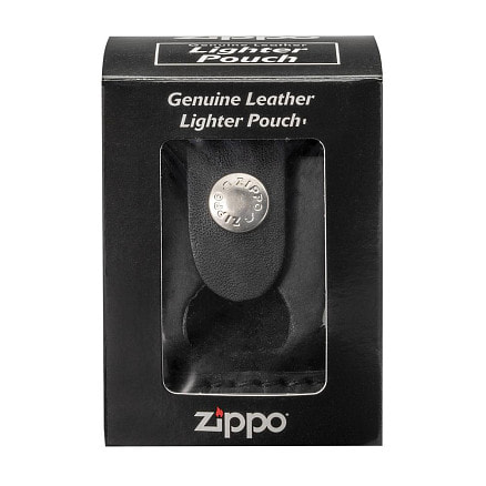 Чехол ZIPPO для широкой зажигалки, с отверстием для большого пальца, натуральная кожа, чёрный