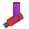 Флеш накопитель USB 2.0 Twister Сolor Mix 16GB, пластик Софт Тач/металл, красный/фиолетовый_КРАСНЫЙ 5