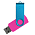 Флеш накопитель USB 2.0 Twister Сolor Mix 16GB, пластик Софт Тач/металл, розовый/голубой_розовый 8
