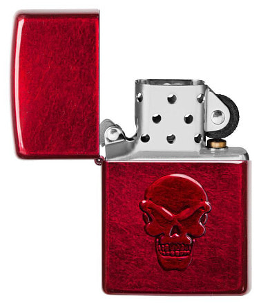 Зажигалка ZIPPO Doom с покрытием Candy Apple Red, латунь/сталь, красная, глянцевая, 38x13x57 мм