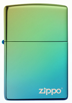 Зажигалка ZIPPO Classic с покрытием High Polish Teal, латунь/сталь, зелёная, глянцевая, 38x13x57 мм