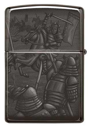 Зажигалка ZIPPO Knight Fight с покрытием High Polish Black, латунь/сталь, чёрная, 38x13x57 мм