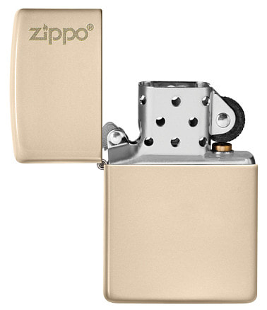 Зажигалка ZIPPO Classic с покрытием Flat Sand, латунь/сталь, бежевая, глянцевая, 38x13x57 мм