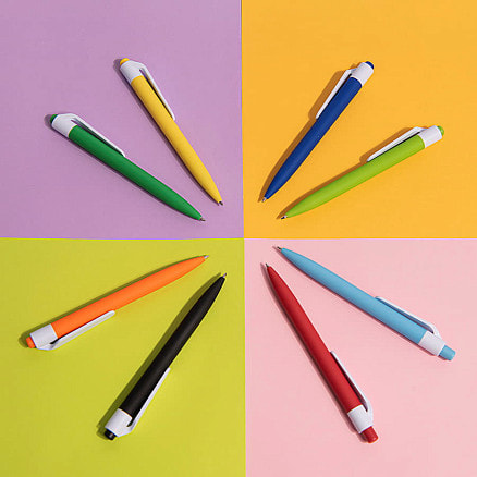 Ручка шариковая N16 soft touch, черный, пластик, цвет чернил синий