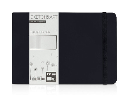 Скетчбук Sketch & Art в твердом переплете 213х146 мм, 80 л. белой бумаги 150 г/м2, черный