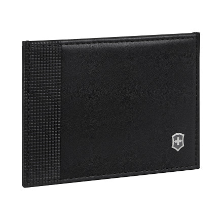 Визитница VICTORINOX Altius Alox с защитой от сканирования RFID, чёрная, натуральная кожа, 8x1x10 см