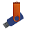 Флеш накопитель USB 2.0 Twister Сolor Mix 16GB, пластик Софт Тач/металл, темно-синий/оранжевый_ТЕМНО-СИНИЙ
