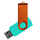 Флеш накопитель USB 2.0 Twister Сolor Mix 16GB, пластик Софт Тач/металл, бирюзовый/оранжевый small_img_1