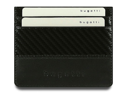 Портмоне для кредитных карт BUGATTI КОМЕТА | COMET, с защитой данных RFID, черное, натуральная воловья кожа, 10,2х0,2х8,2 см