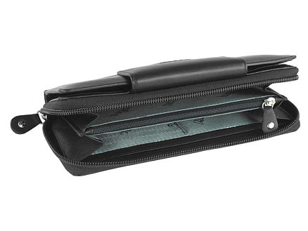 Кошелёк BUGATTI Vertice, чёрный, натуральная воловья кожа, 19,2х3х10,5 см