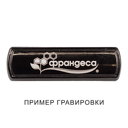 Шильд металлический прямоугольный, темно-серый, размер 12*43 мм.