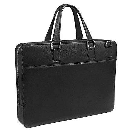 Портфель для ноутбука Stanford Leather из натуральной кожи,  черный